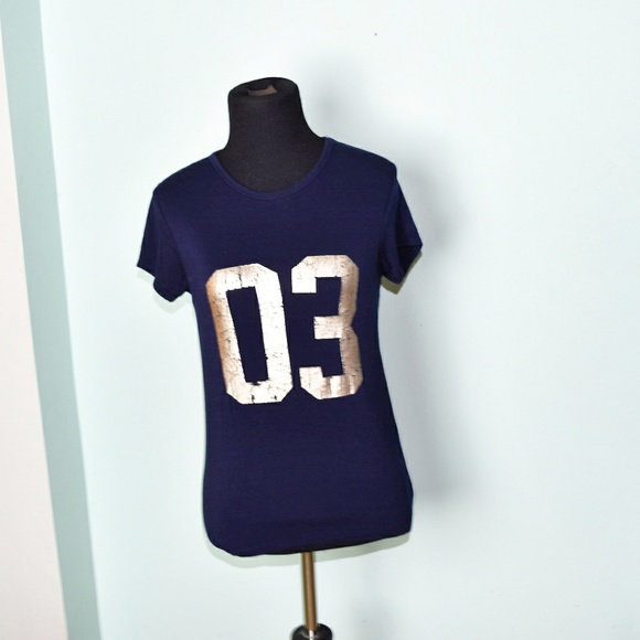Tops - Adorable Navy Number Three Top